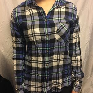 American Eagle Striped Plaid Flannel